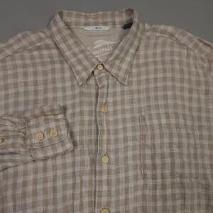 Tommy Bahama RELAX 100% Linen Plaid Button Up Shirt Breathable Preppy XXL